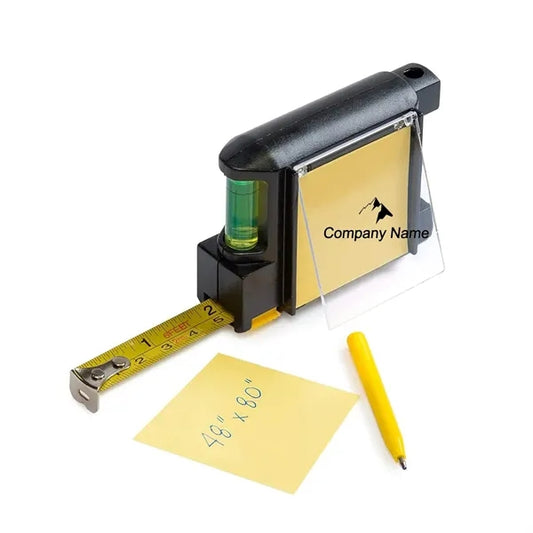 Level Meter Notepad Pen Tape Measure Multi-Function 4 In 1