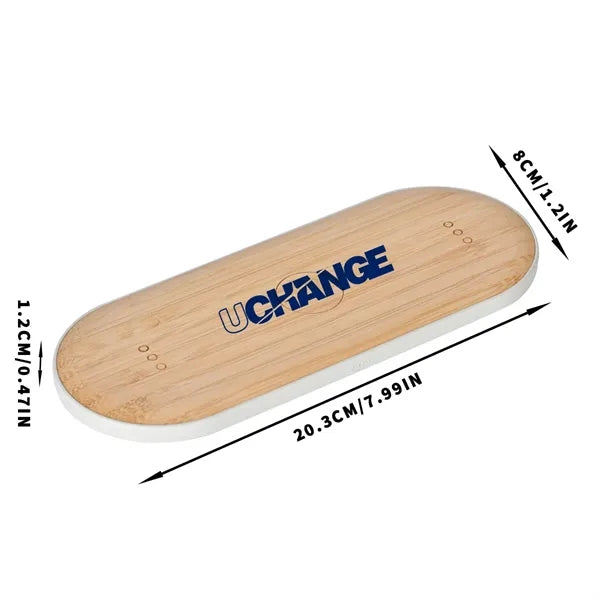 Bamboo Wireless Charging Pad With Speakers