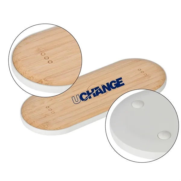 Bamboo Wireless Charging Pad With Speakers