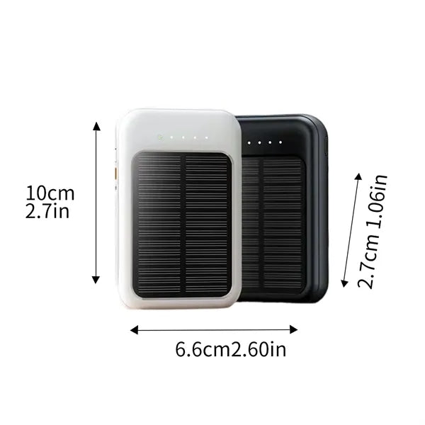 3 In 1 Solar Power Bank W/ Built In Cables And LED Indicator