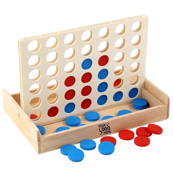 4 In A Row Wooden Board Game