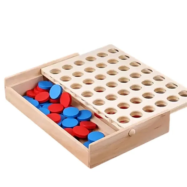 4 In A Row Wooden Board Game
