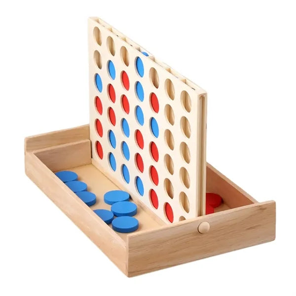 4 In A Row Wooden Board Game