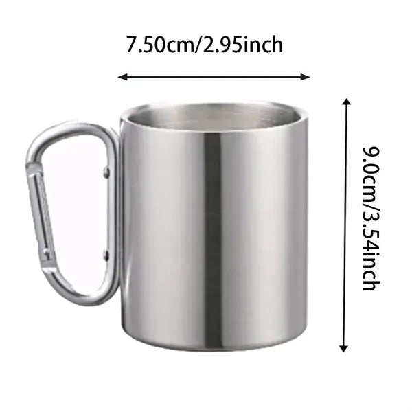 13 Oz. Stainless Steel Mug With Carabiner Handle