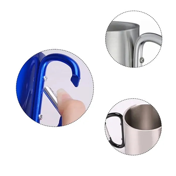 13 Oz. Stainless Steel Mug With Carabiner Handle