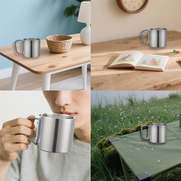 13 Oz. Stainless Steel Mug With Carabiner Handle
