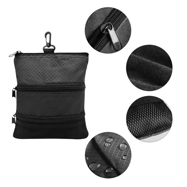 Compact Golf Pouch Bag With Clip For Essentials