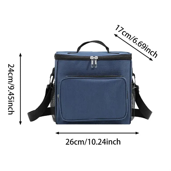 10L Insulated Thermal Lunch Bag With Shoulder Strap