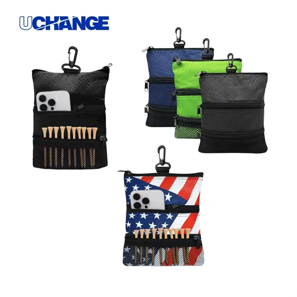 Compact Golf Pouch Bag With Clip For Essentials