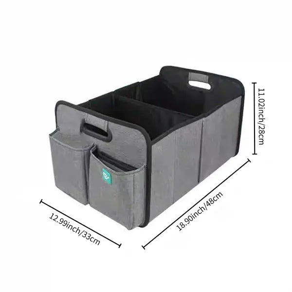 Collapsible Storage Car Trunk Organizer With Changing Mat