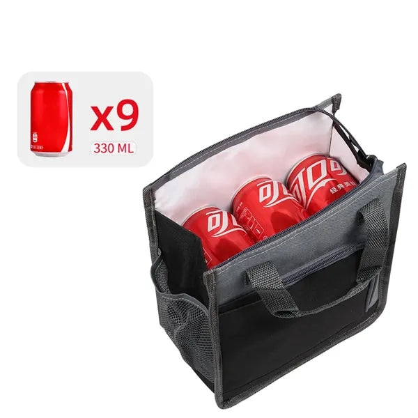 Portable Insulated Lunch Cooler Bag With Front & Mesh Pocket