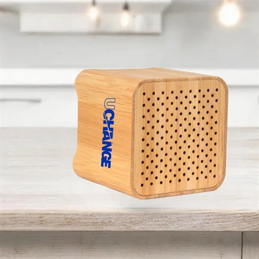 Eco-Friendly Bamboo Wood Cube Bluetooth Wireless Speaker