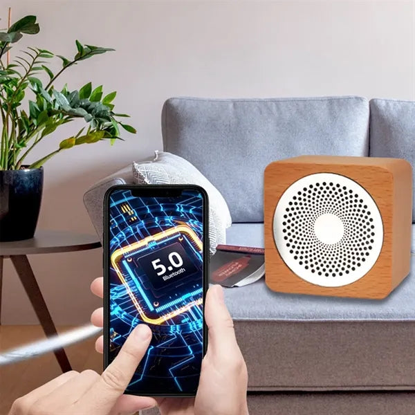 Natural Cube Wood Bluetooth Wireless Speaker
