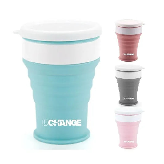 350ml Collapsible Silicone Travel Cup With Lid