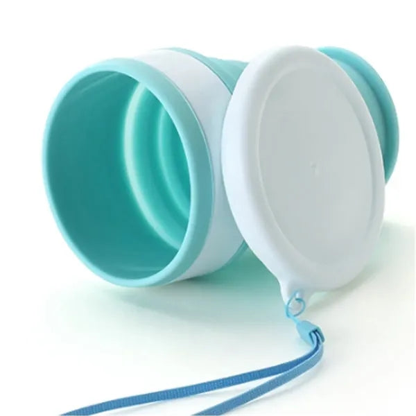350ml Collapsible Silicone Travel Cup With Lid