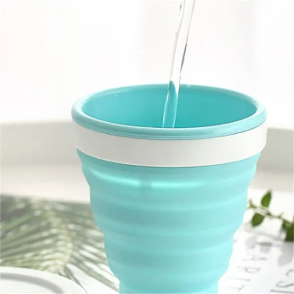 350ml Collapsible Silicone Travel Cup With Lid