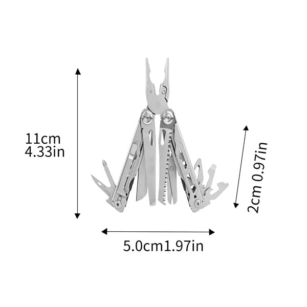 16-in-1 Stainless Steel Multi-Tool Pliers With Bits