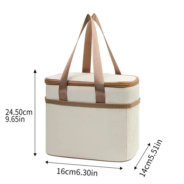 Insulated PEVA Lunch Tote With Water-Resistant Fabric