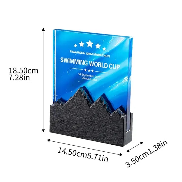 Color Crystal Mountain Peak Award Trophy