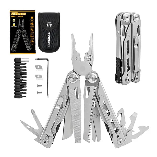 16-in-1 Stainless Steel Multi-Tool Pliers With Bits