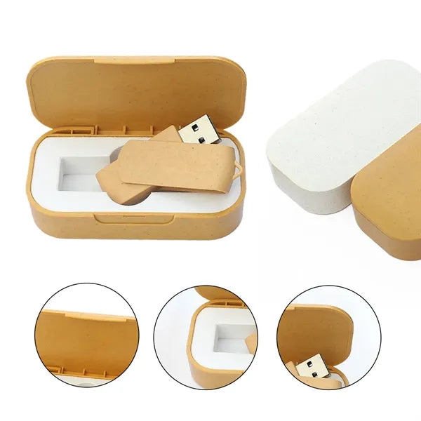 Eco USB Flash Drive Set With Biodegradable Gift Box