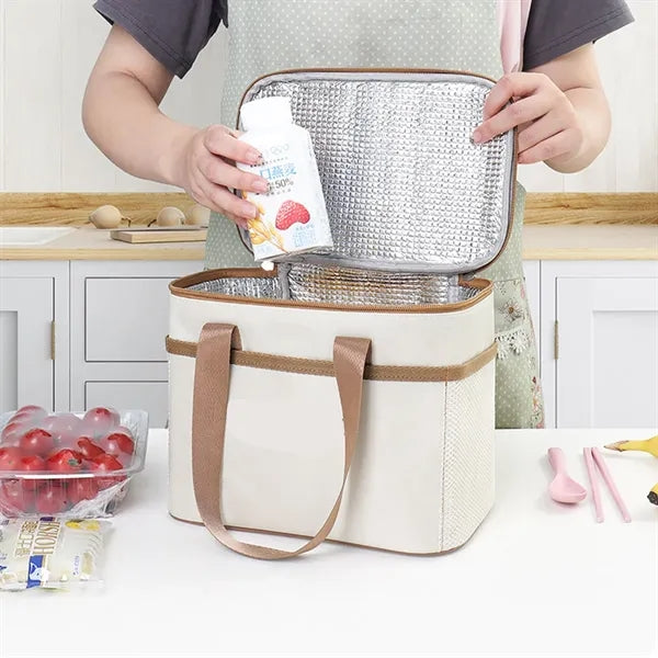 Insulated PEVA Lunch Tote With Water-Resistant Fabric