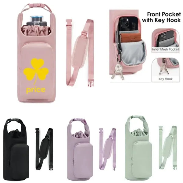 Water Bottle Carrier Bag with Phone Pocket