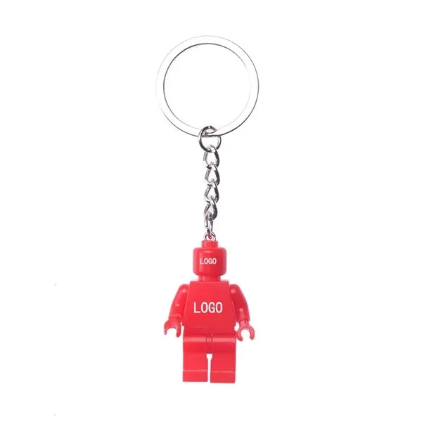 Mini action figure building blocks with key chain