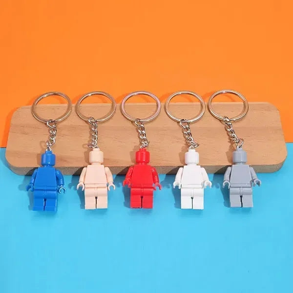 Mini action figure building blocks with key chain