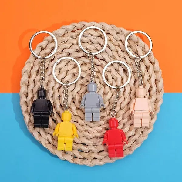 Mini action figure building blocks with key chain