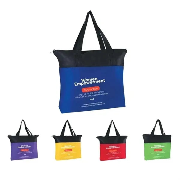 Non Woven Shopping Document Grocery Zippered Tote Bag