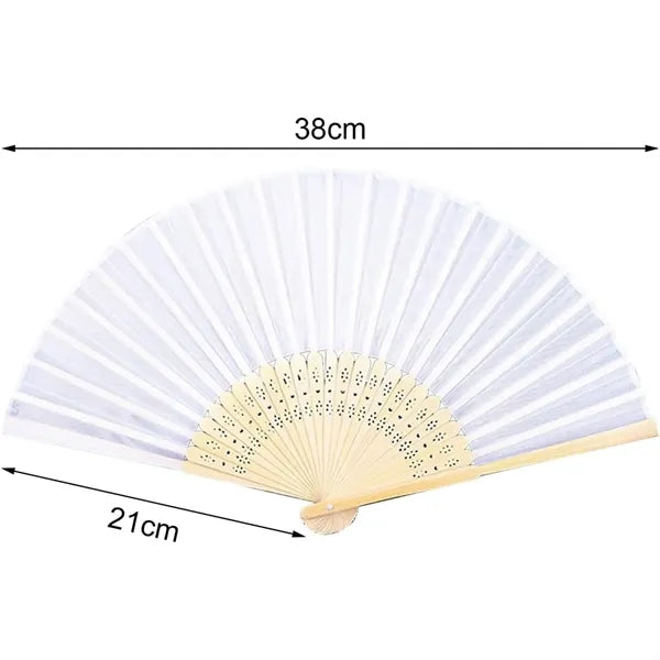 Foldable Fabric Bamboo Hand Fan for Women