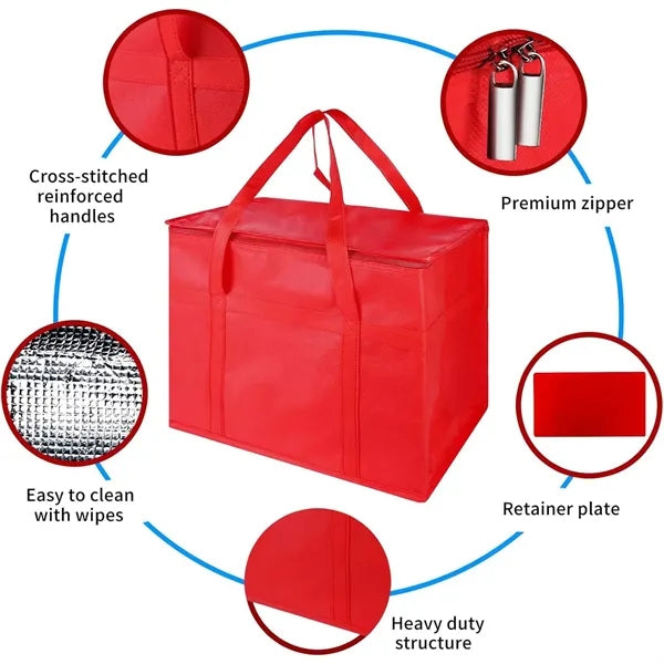 Water Resistant Non Woven Insulated Grocery Cooler Tote Bag