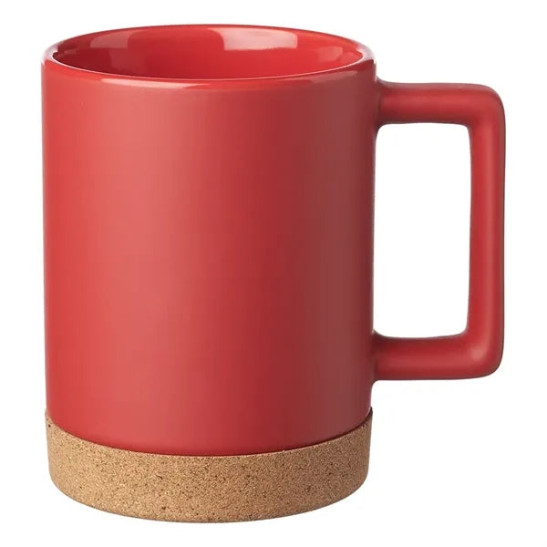 Cork-E 15oz Cork Bottom Ceramic Mug With Square Handle.
