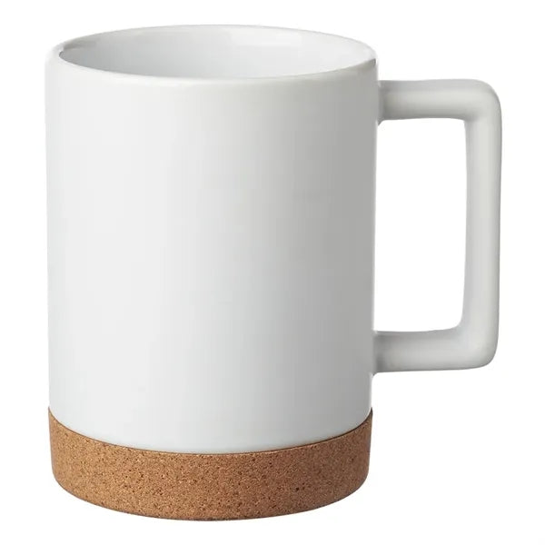 Cork-E 15oz Cork Bottom Ceramic Mug With Square Handle.