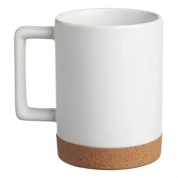 Cork-E 15oz Cork Bottom Ceramic Mug With Square Handle.