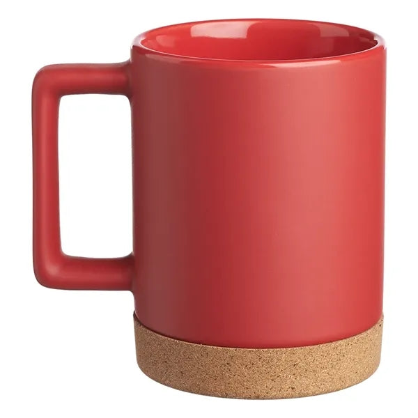 Cork-E 15oz Cork Bottom Ceramic Mug With Square Handle.