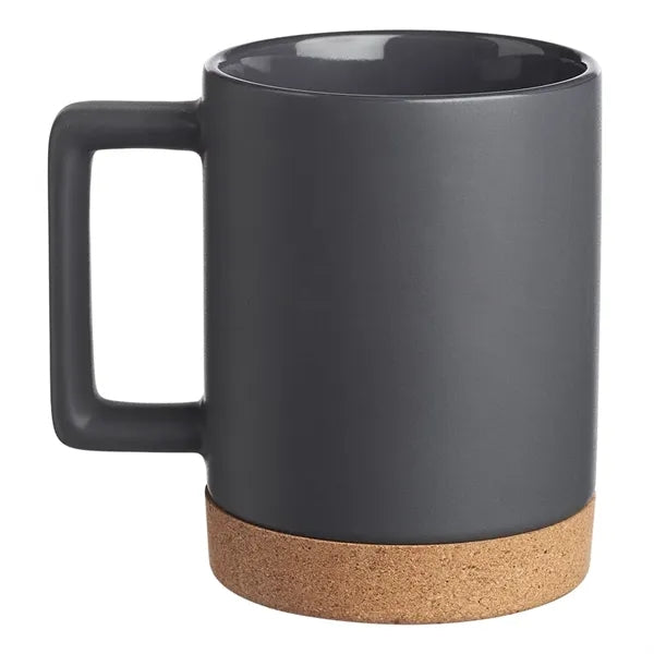 Cork-E 15oz Cork Bottom Ceramic Mug With Square Handle.