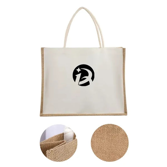 Jute Cotton Tote w/ Handles