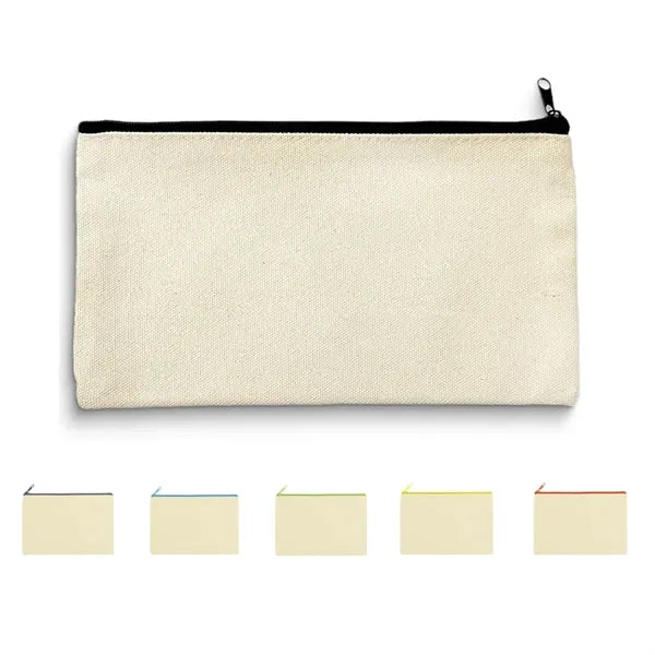 Zippered Cotton Canvas Pouch