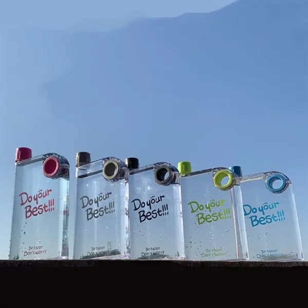 15Oz A5 Square Portable Plastic Water Bottle With Round Hole