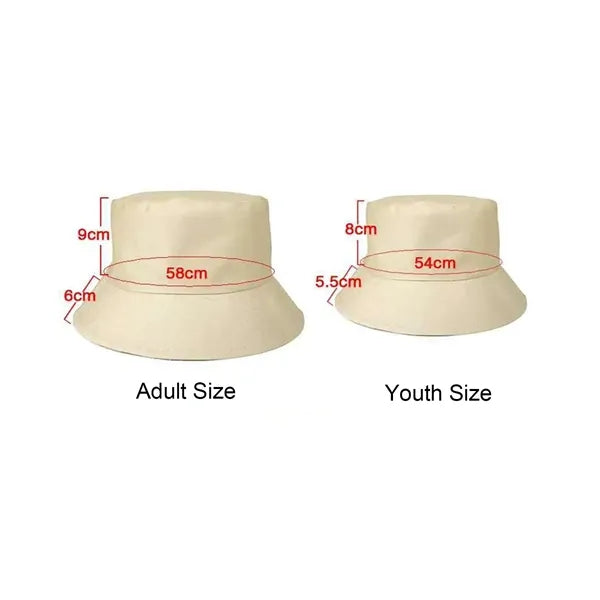 Cotton Bucket Hat With Smile Label