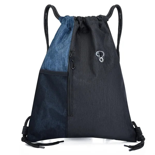 Nylon Colorblock Drawstring Bag