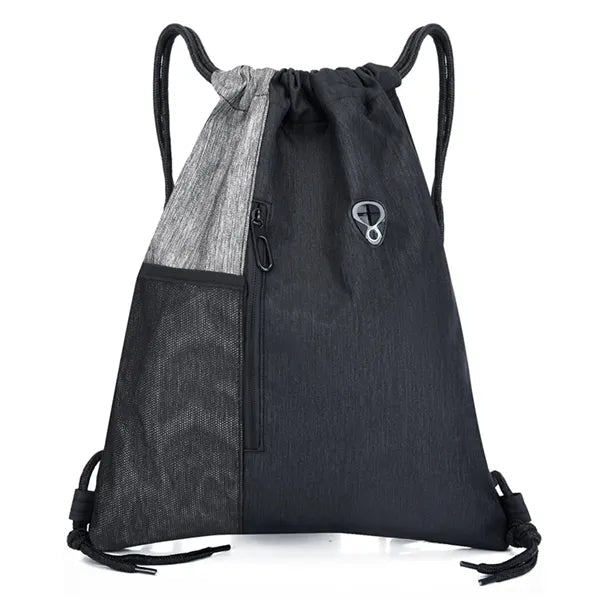 Nylon Colorblock Drawstring Bag