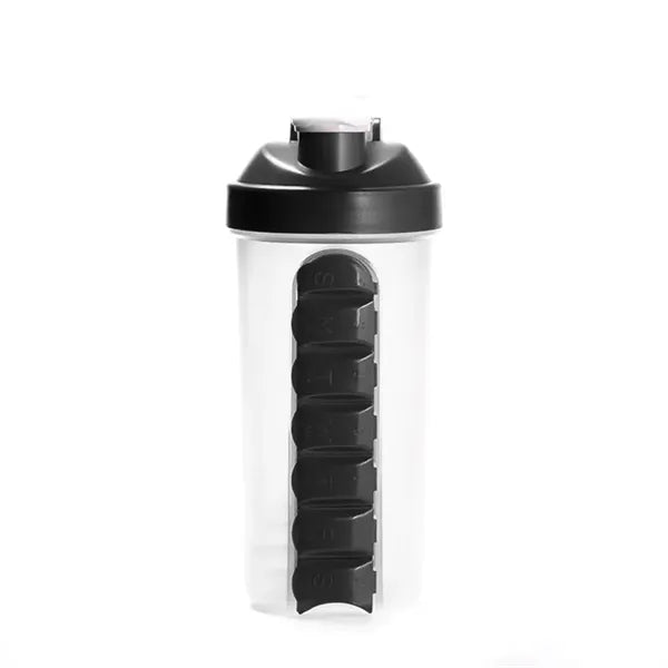 2-in-1 Personal Pill Organizers Shaker Bottle 24 oz.