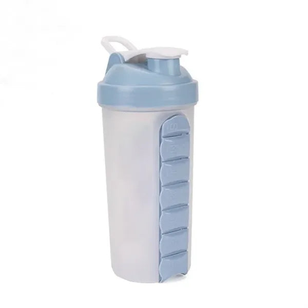2-in-1 Personal Pill Organizers Shaker Bottle 24 oz.