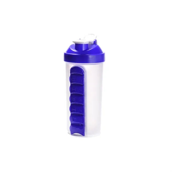 2-in-1 Personal Pill Organizers Shaker Bottle 24 oz.