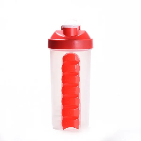 2-in-1 Personal Pill Organizers Shaker Bottle 24 oz.