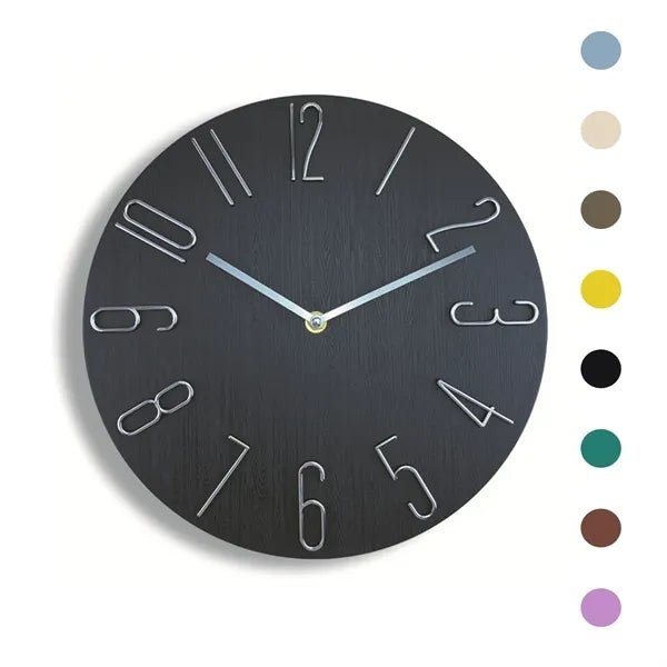 Silent Plastic Wall Clock 12 Inch Round
