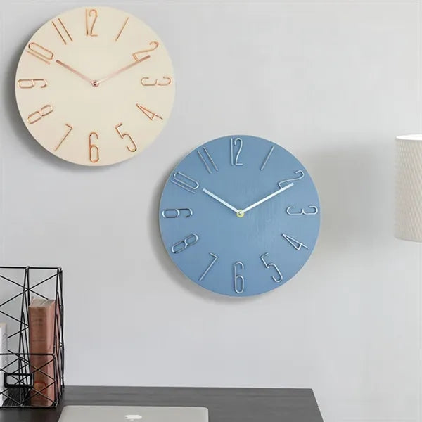 Silent Plastic Wall Clock 12 Inch Round